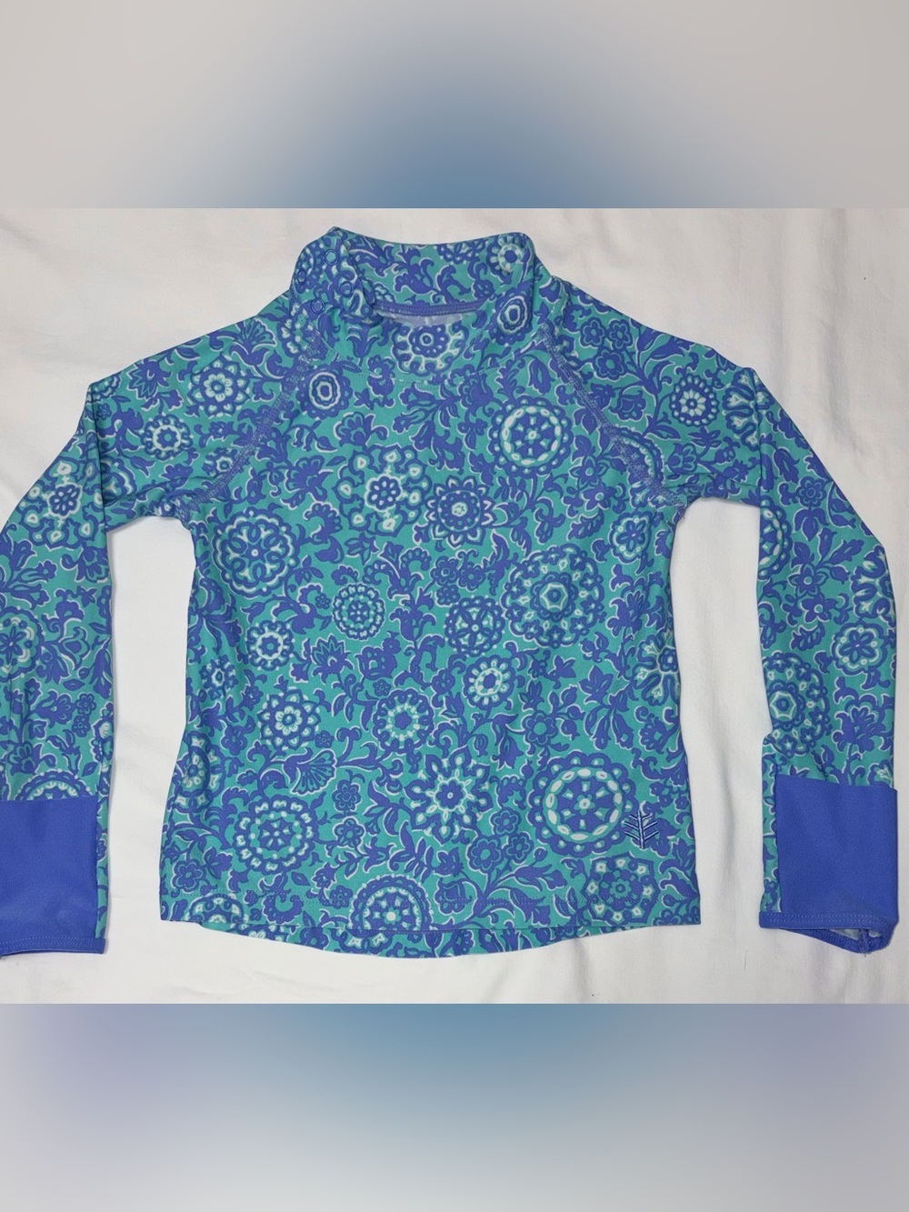 Coolibar mockneck floral rash guard UPF 50+ UV Protection Sz 2T EUC